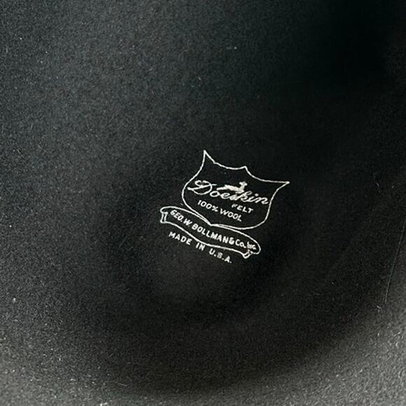 Vintage- Wool-  Feather - Bowler Hat- Doeskin Michelle- made in USA chic - Picture 9 of 9